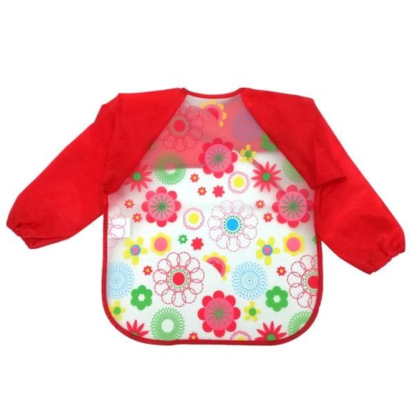 Silicon-Waterproof-Bib-for-Children-Red-Flower