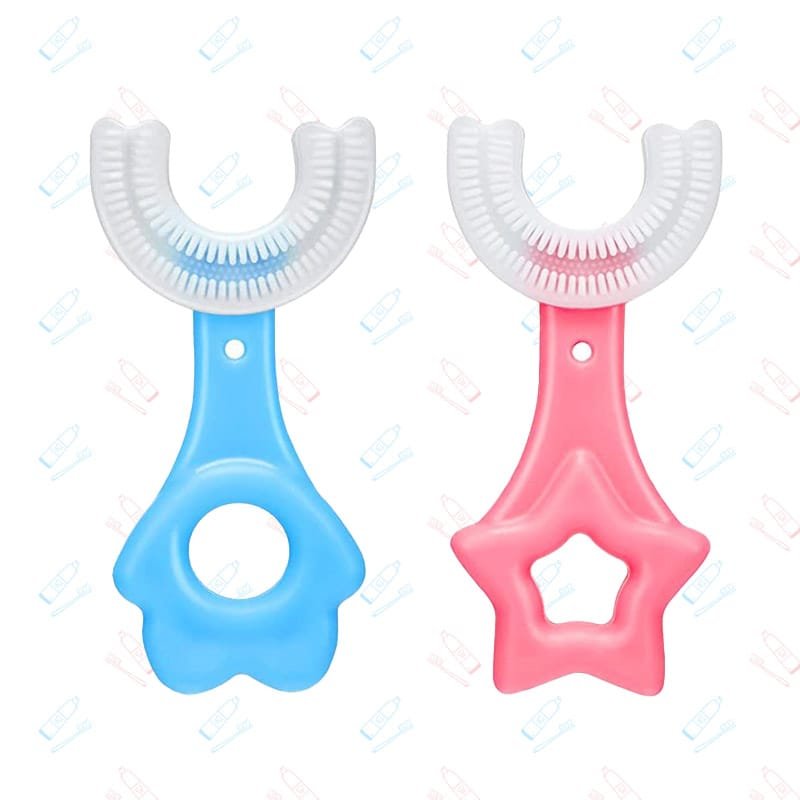 360-U-Shape-Toothbrush-For-Kids-Silicon-Bristles-Teeth-Cleaning