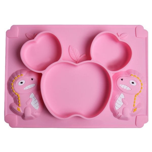 Super-Designed-Silicone-Dinner-Plate-Pink-Color